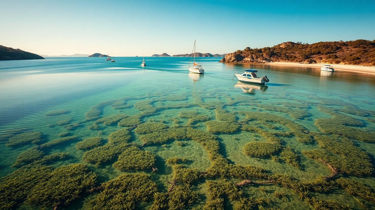 Coastal bay with sheltered fishing water