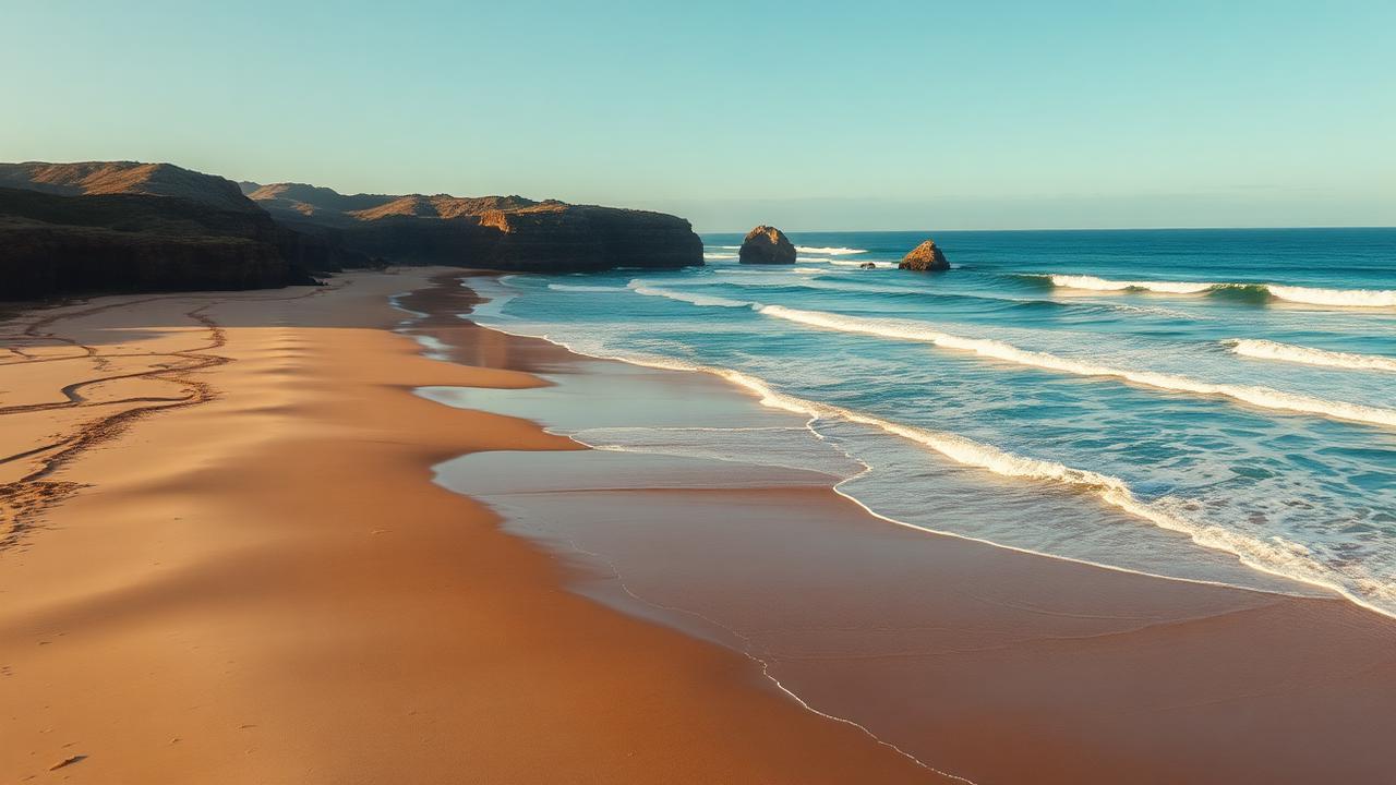 Coastal beach fishing water