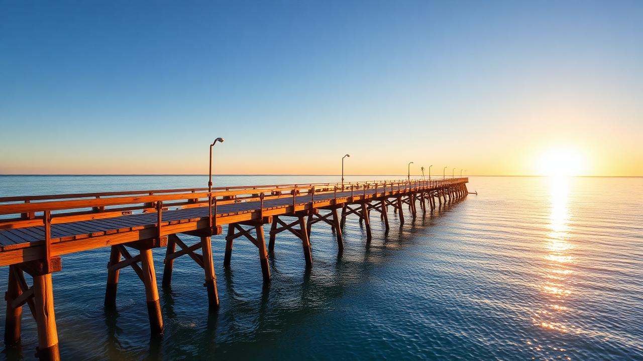 Jetty overlooking coastal fishing water